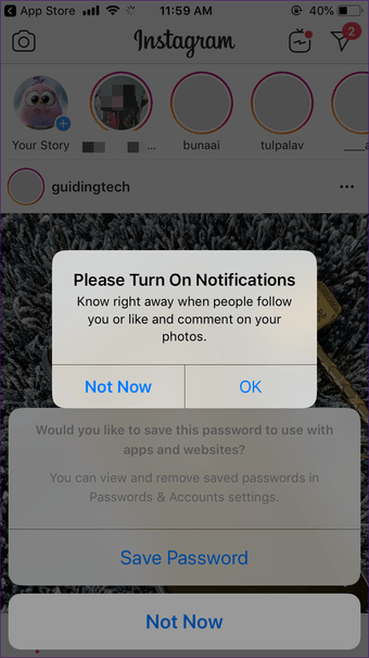 instagram notification pods